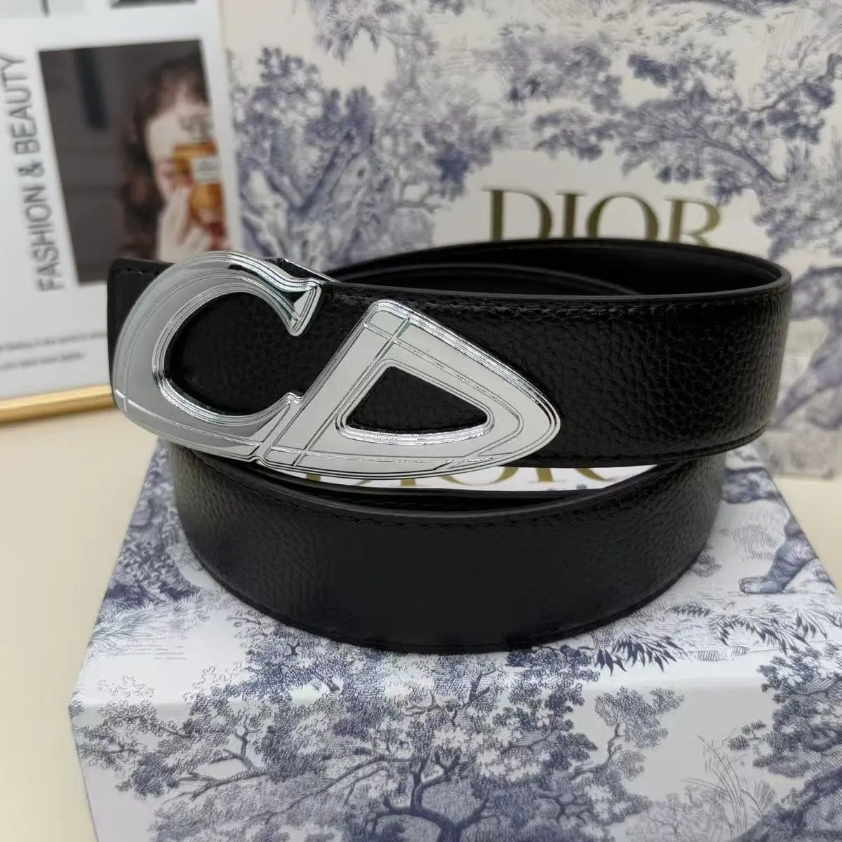 Dior Men's CD Series Grained Calfskin Belt