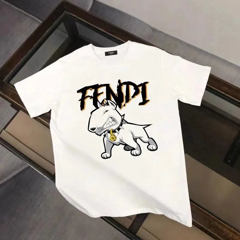 Fendi T-Shirts Short-sleeve graphic logo print — 33