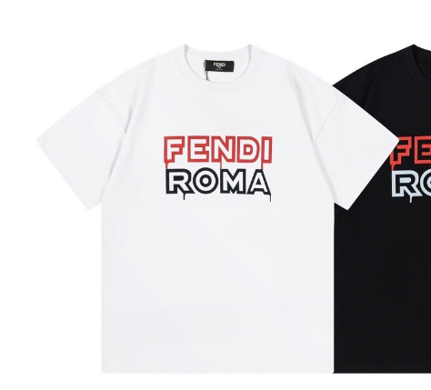 Fendi T-Shirts Short-sleeve graphic logo print — 38