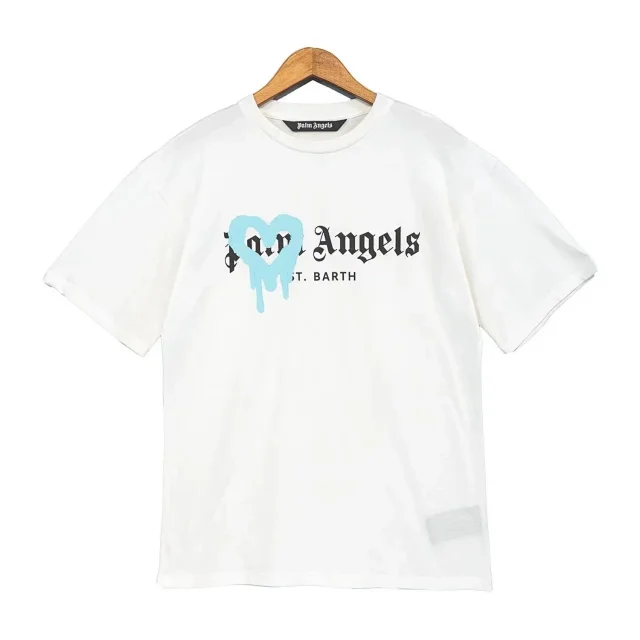 Palm Angels T-Shirts Dripping Heart Logo Print product detail image 5