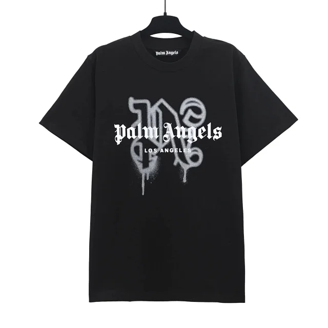 Palm Angels T-Shirts Dripping Heart Logo Print product detail image 9