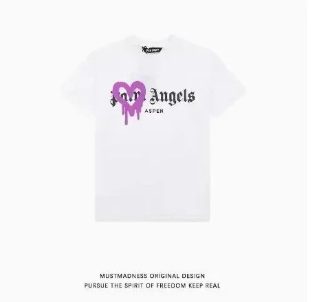 Palm Angels T-Shirts Dripping Heart Logo Print — 33