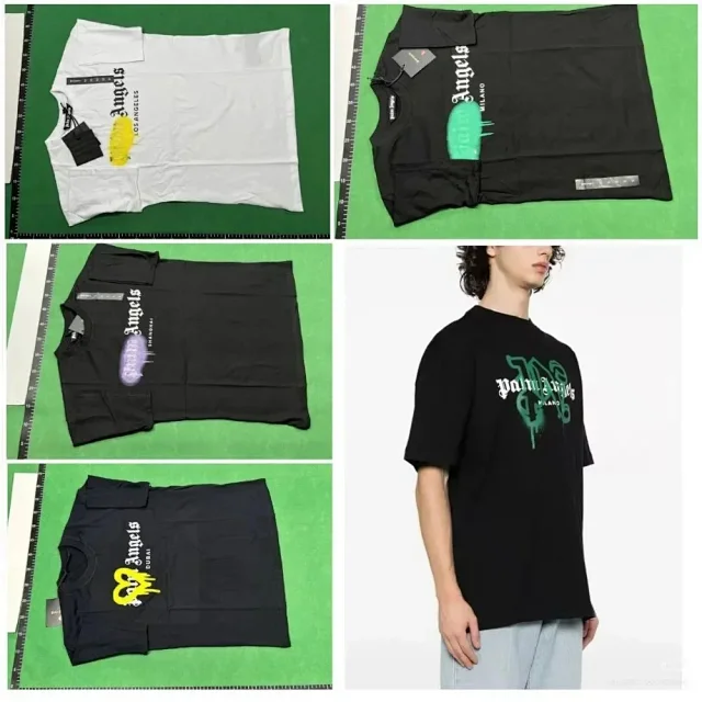 Palm Angels T-Shirts Dripping Heart Logo Print product detail image 1