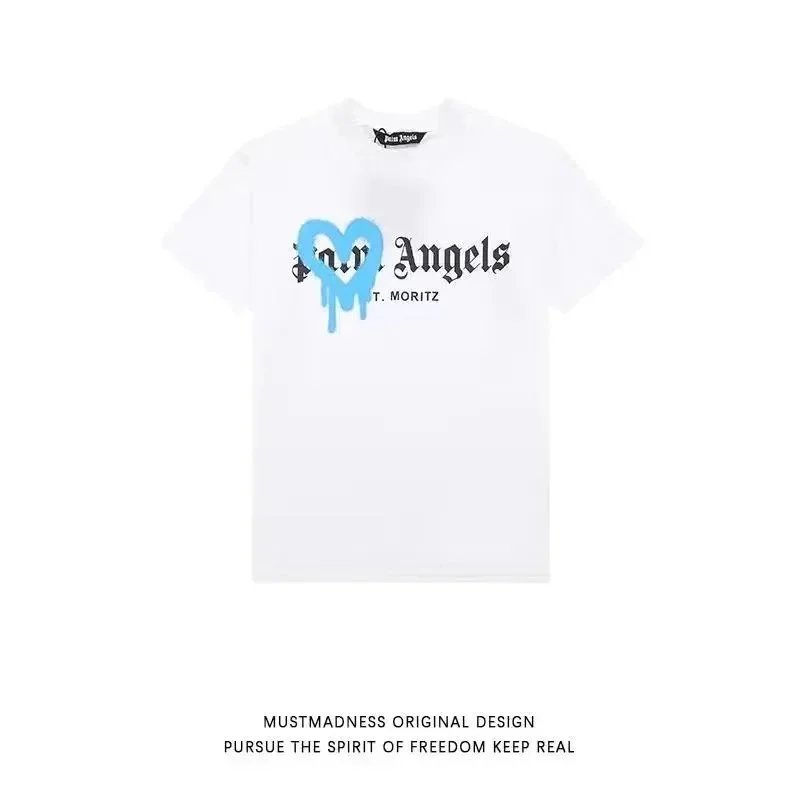 Palm Angels T-Shirts Dripping Heart Logo Print — 31