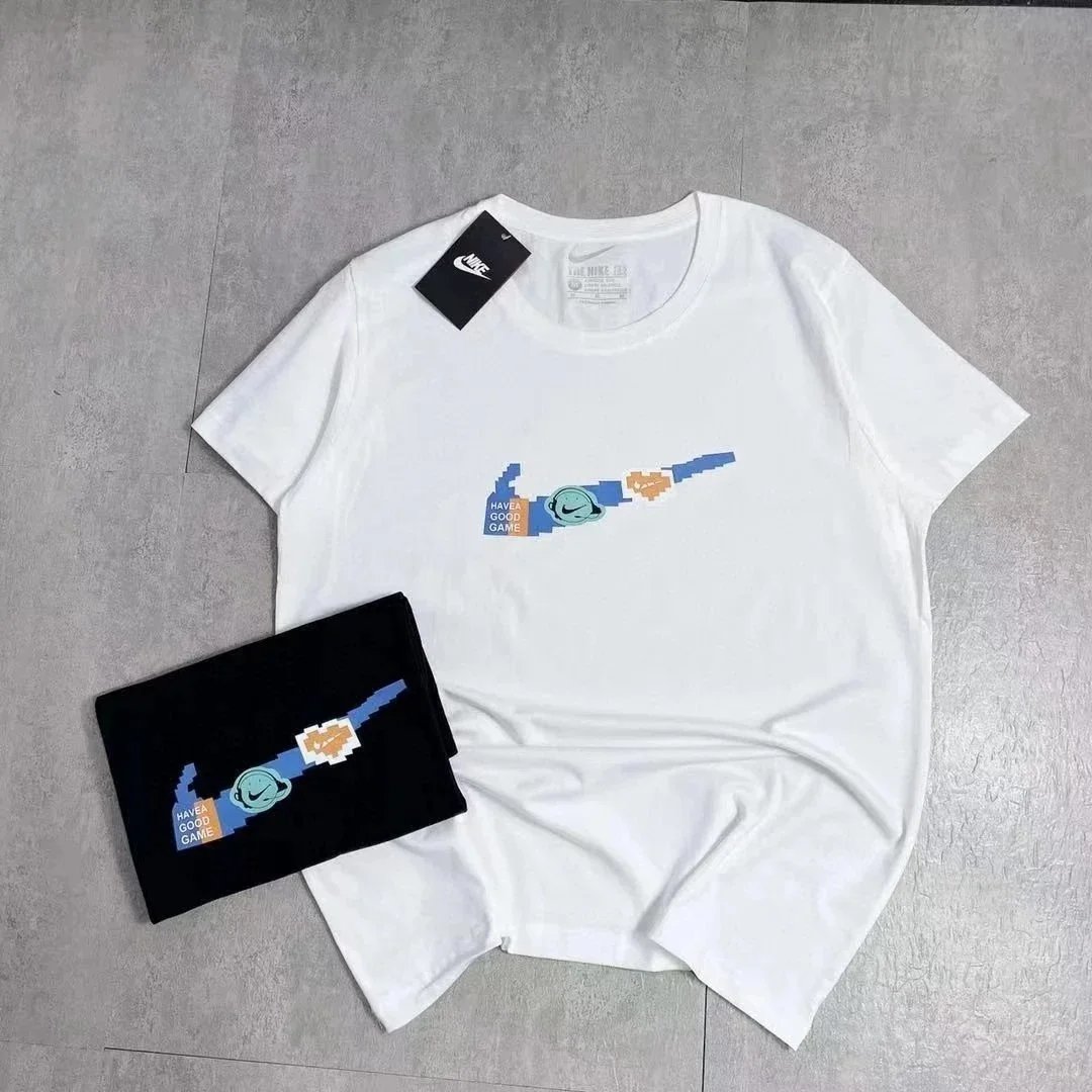 Fendi T-Shirts Short-Sleeve Crewneck Logo Print — 35