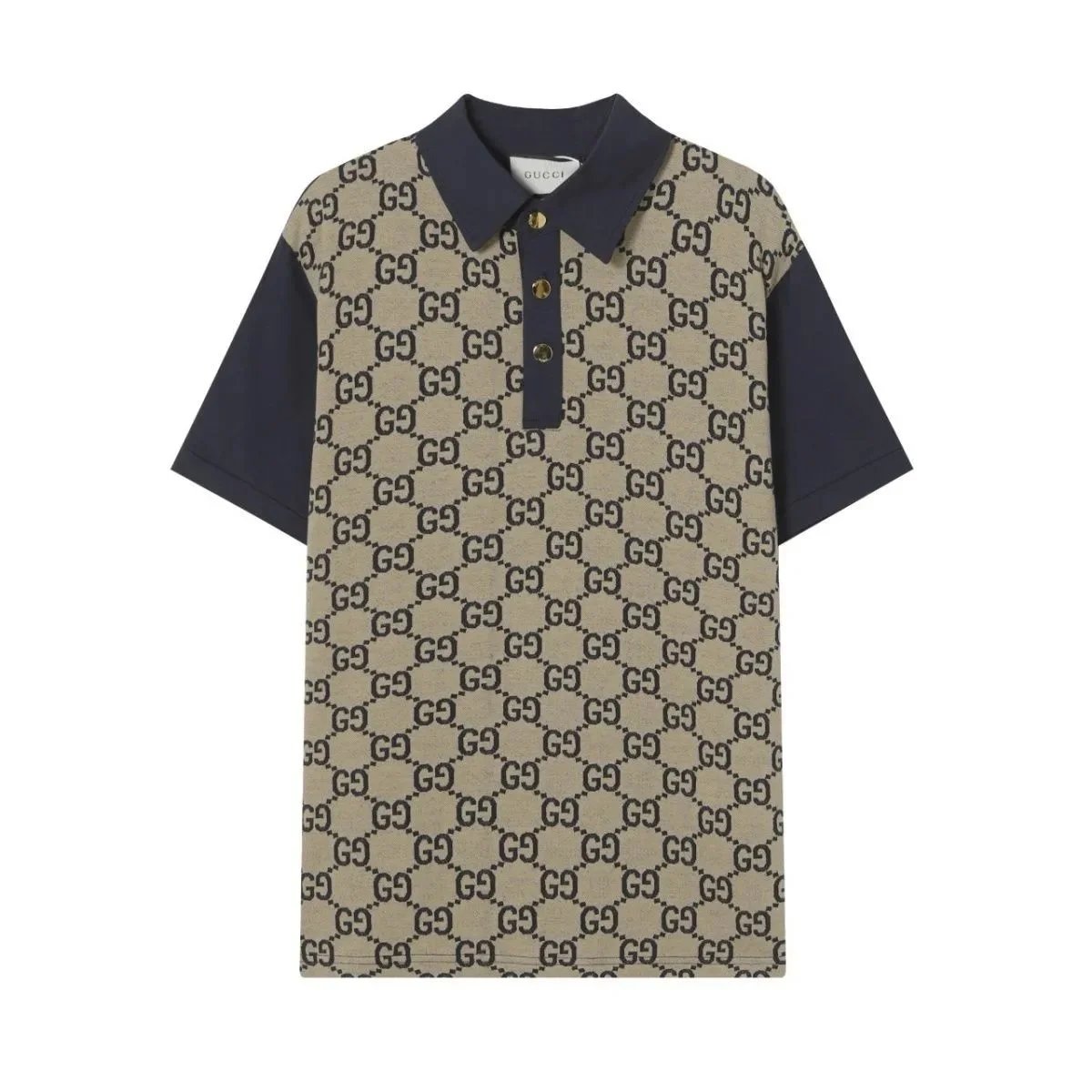 Gucci Shirts Short-Sleeve Polo Shirt with Web Stripe Shoulder Trim image 8