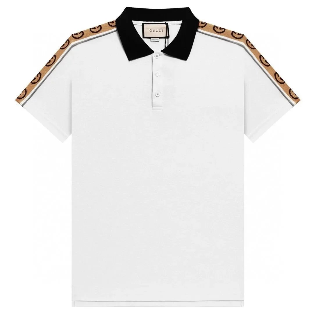 Gucci Shirts Short-Sleeve Polo Shirt with Web Stripe Shoulder Trim — 3