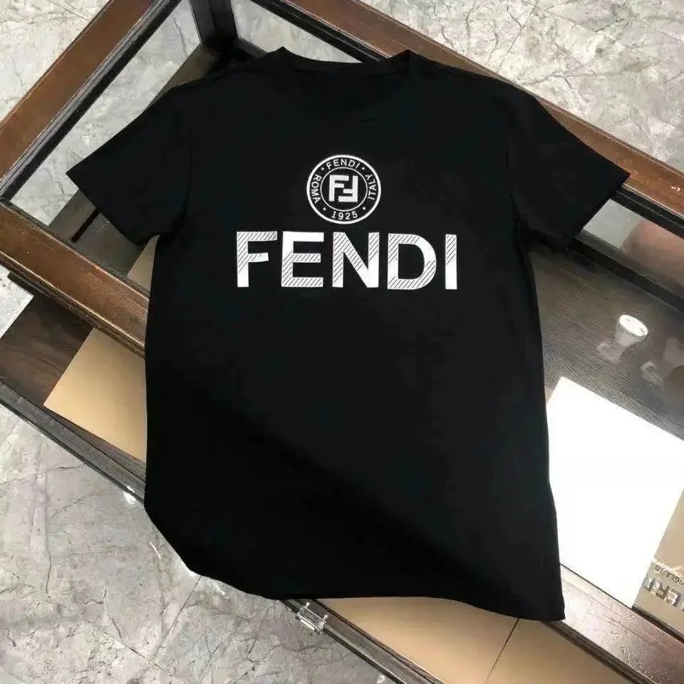 Fendi T-Shirts Short-Sleeve Crewneck Logo Print image 8