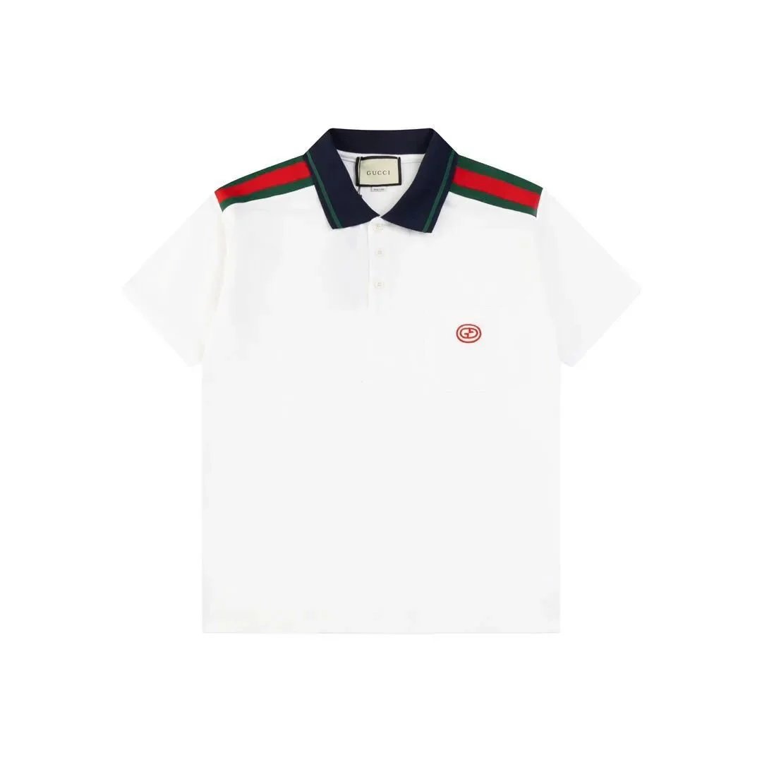 Gucci Shirts Short-Sleeve Polo Shirt with Web Stripe Shoulder Trim image 2