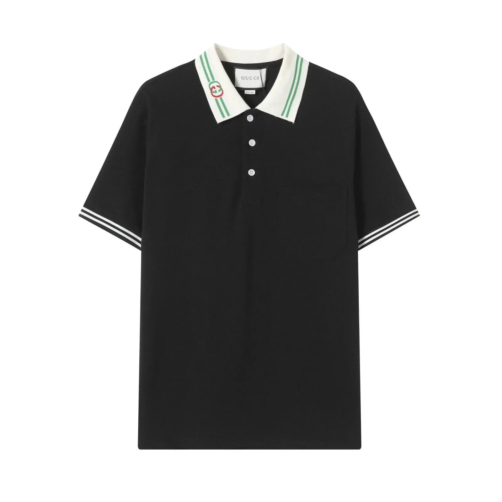Gucci Shirts Short-Sleeve Polo Shirt with Web Stripe Shoulder Trim — 8