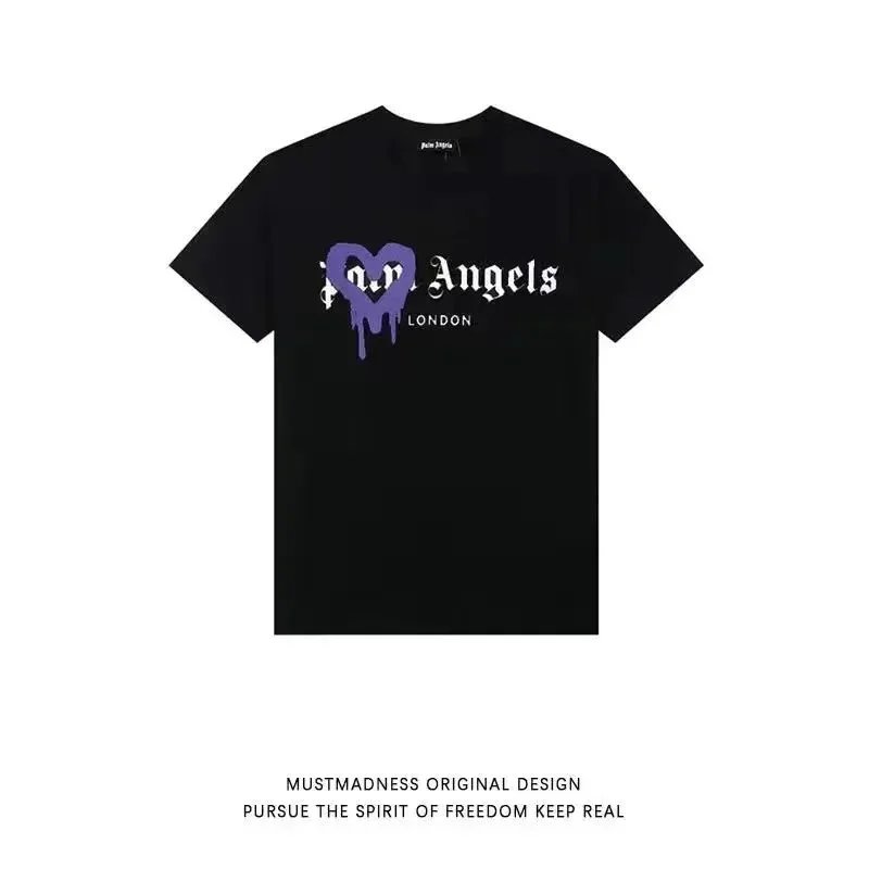 Palm Angels T-Shirts Dripping Heart Logo Print — 29