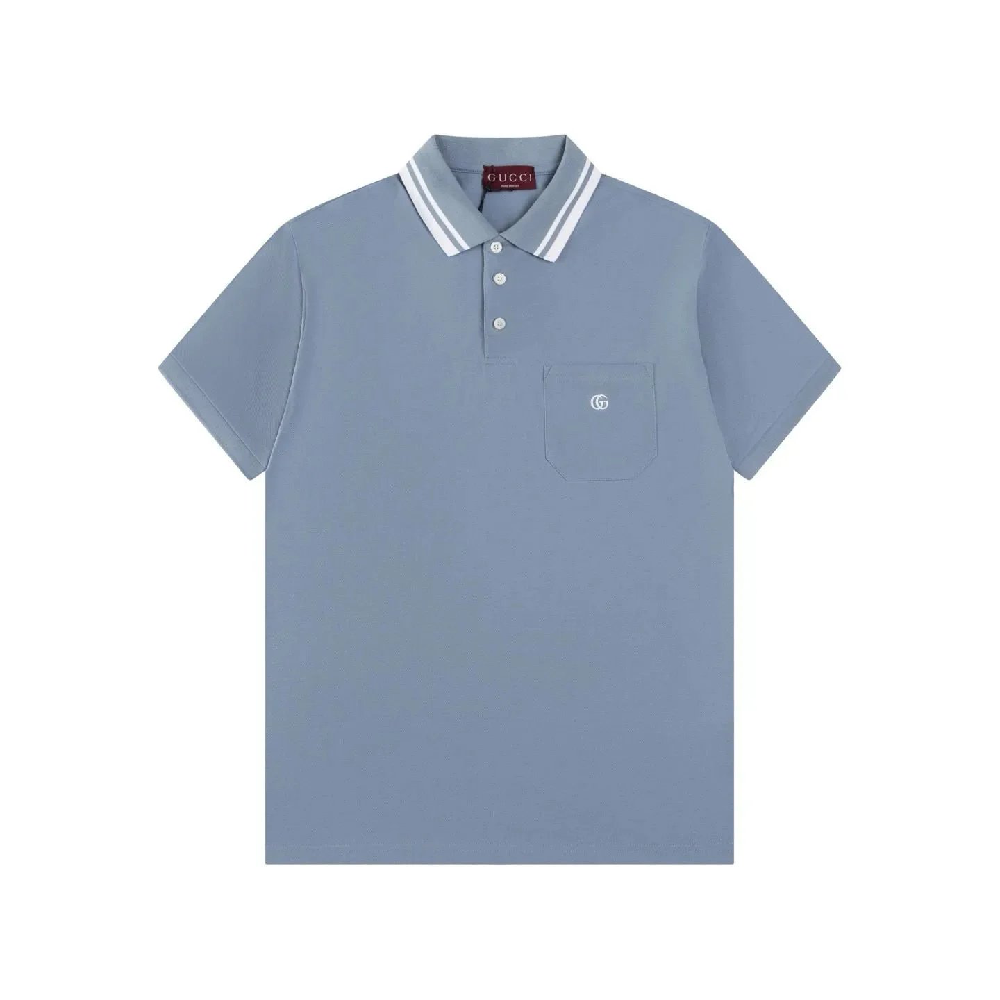Gucci Shirts Short-Sleeve Polo Shirt with Web Stripe Shoulder Trim — 12