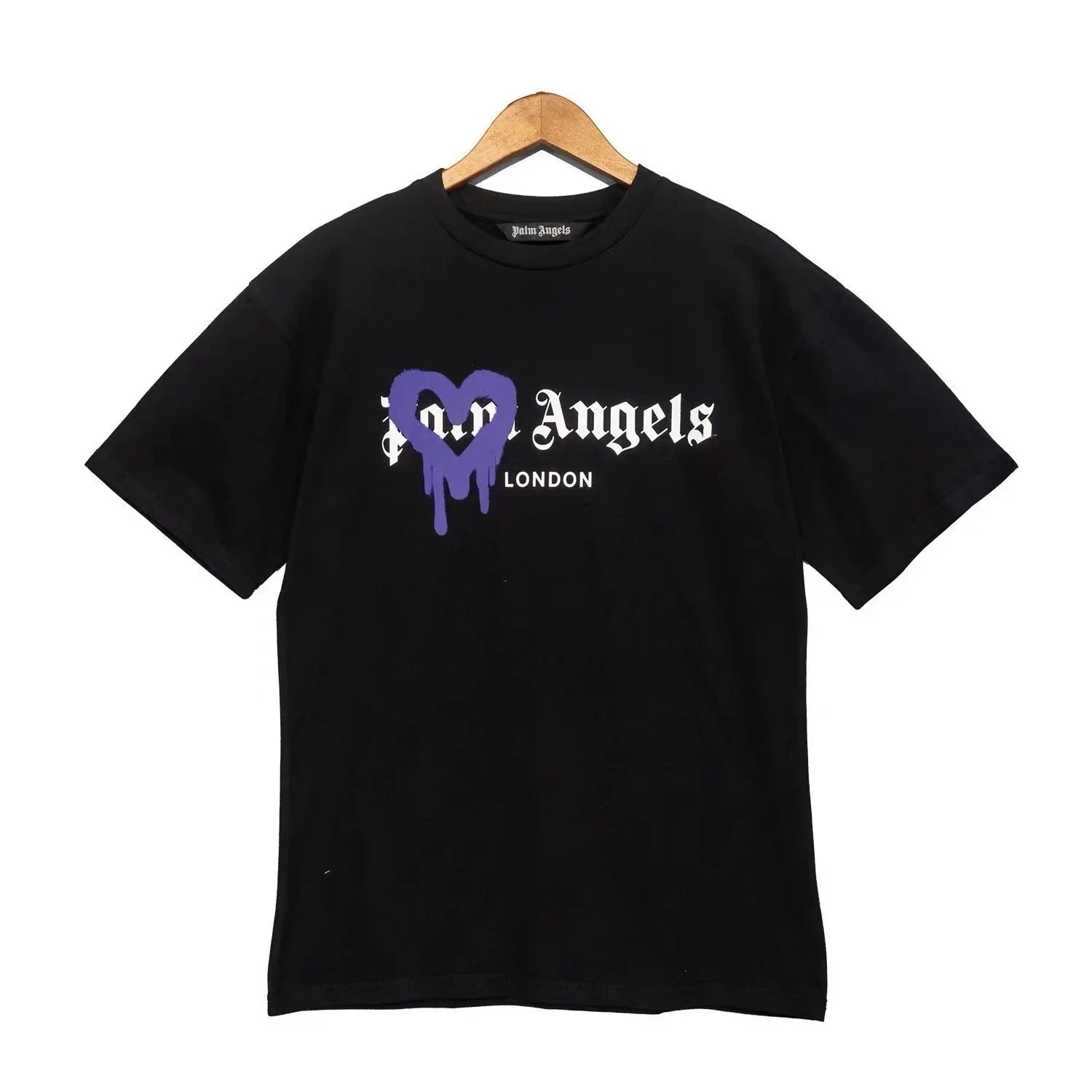 Palm Angels T-Shirts Dripping Heart Logo Print — 1