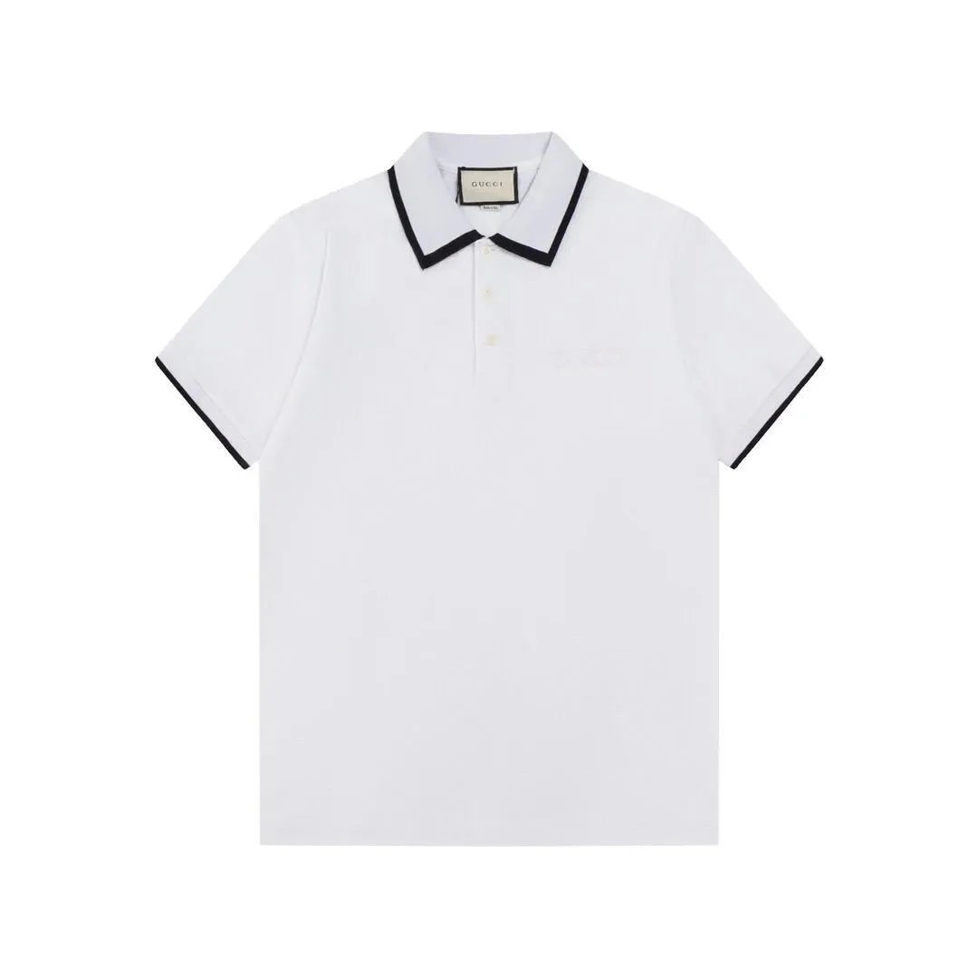Gucci Shirts Short-Sleeve Polo Shirt with Web Stripe Shoulder Trim — 19
