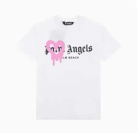 Palm Angels T-Shirts Dripping Heart Logo Print — 32