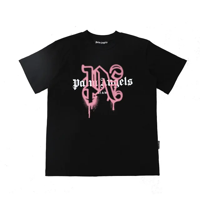 Palm Angels T-Shirts Dripping Heart Logo Print product detail image 8
