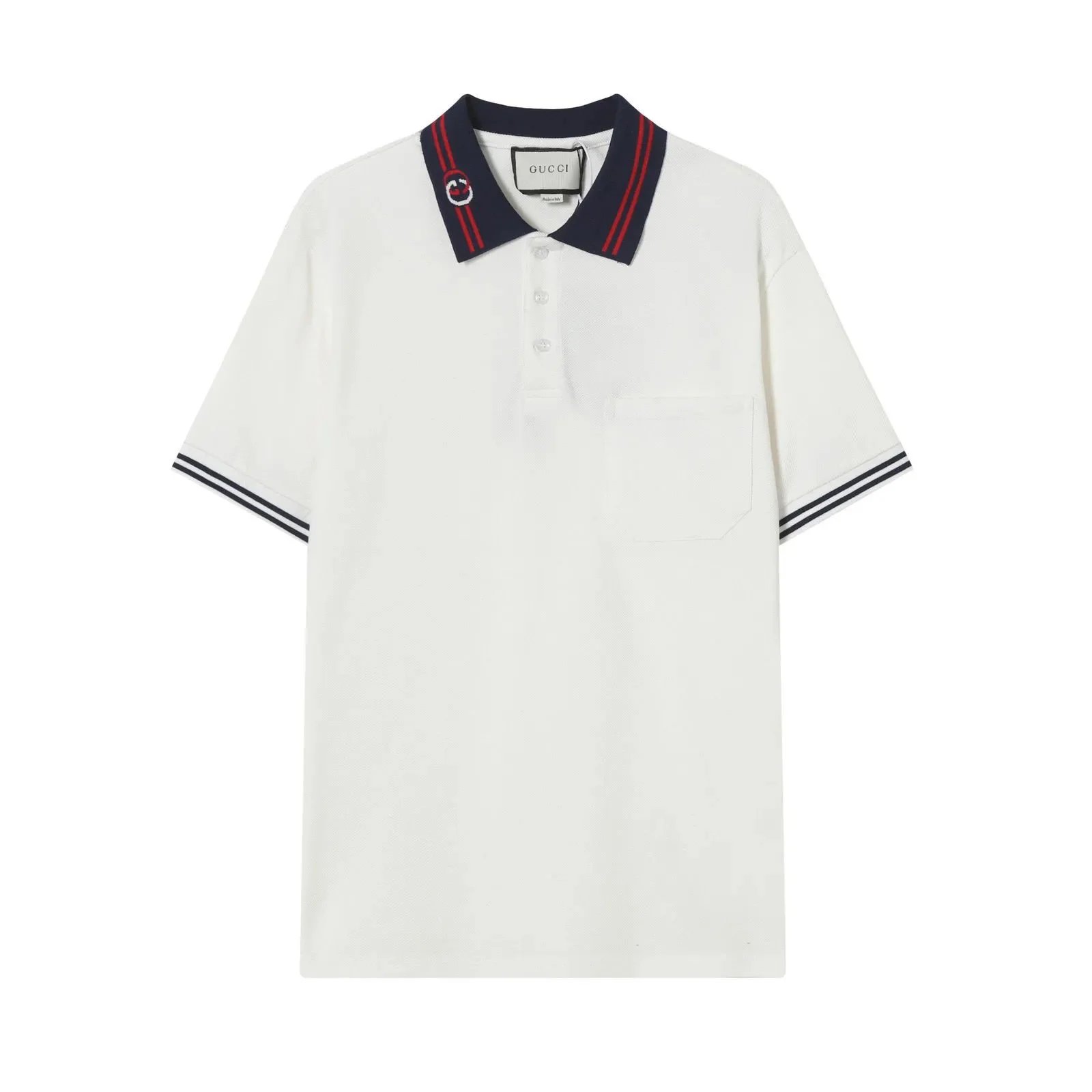 Gucci Shirts Short-Sleeve Polo Shirt with Web Stripe Shoulder Trim image 6