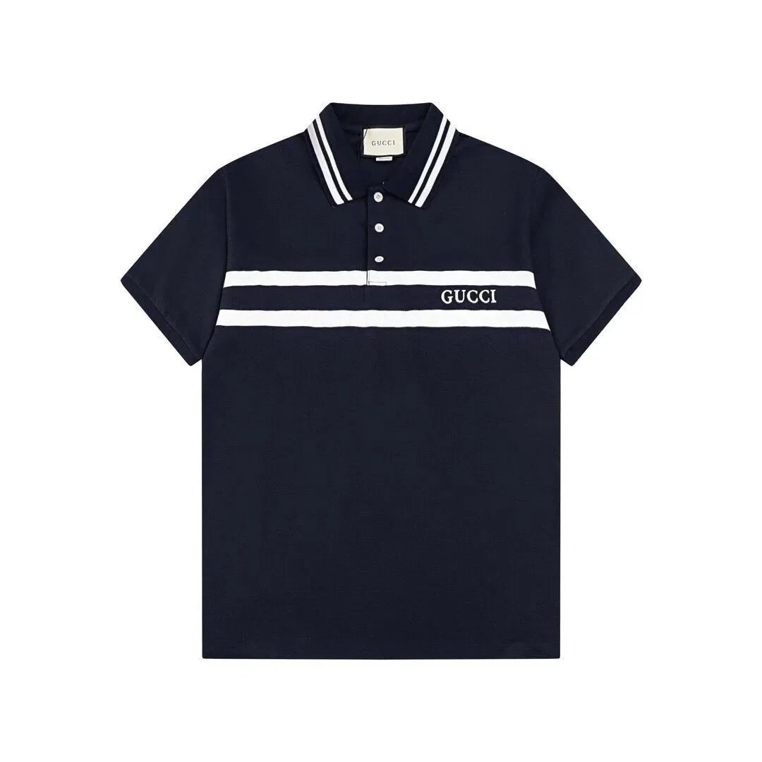 Gucci Shirts Short-Sleeve Polo Shirt with Web Stripe Shoulder Trim — 14