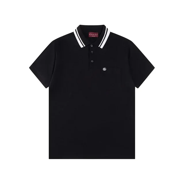 Gucci Shirts Short-Sleeve Polo Shirt with Web Stripe Shoulder Trim product detail image 8