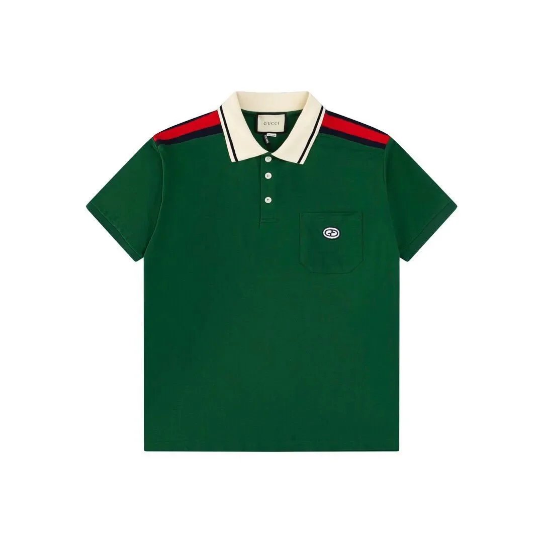 Gucci Shirts Short-Sleeve Polo Shirt with Web Stripe Shoulder Trim image 4