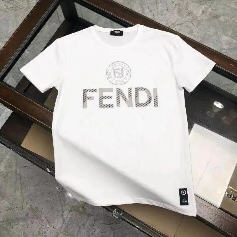 Fendi T-Shirts Short-Sleeve Crewneck Logo Print image 6