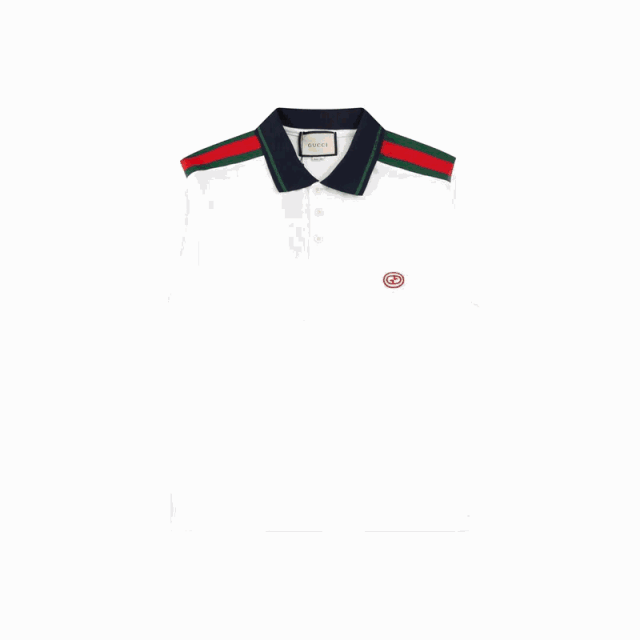 Gucci Shirts Short-Sleeve Polo Shirt with Web Stripe Shoulder Trim product detail image 1