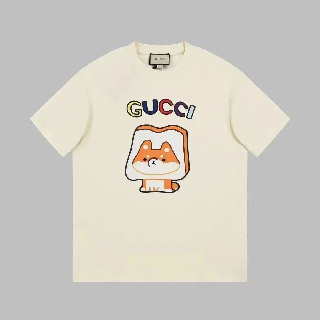 Louis Vuitton T-Shirts Short-Sleeve Graphic T-Shirt — Yellow Bread Dog 002
