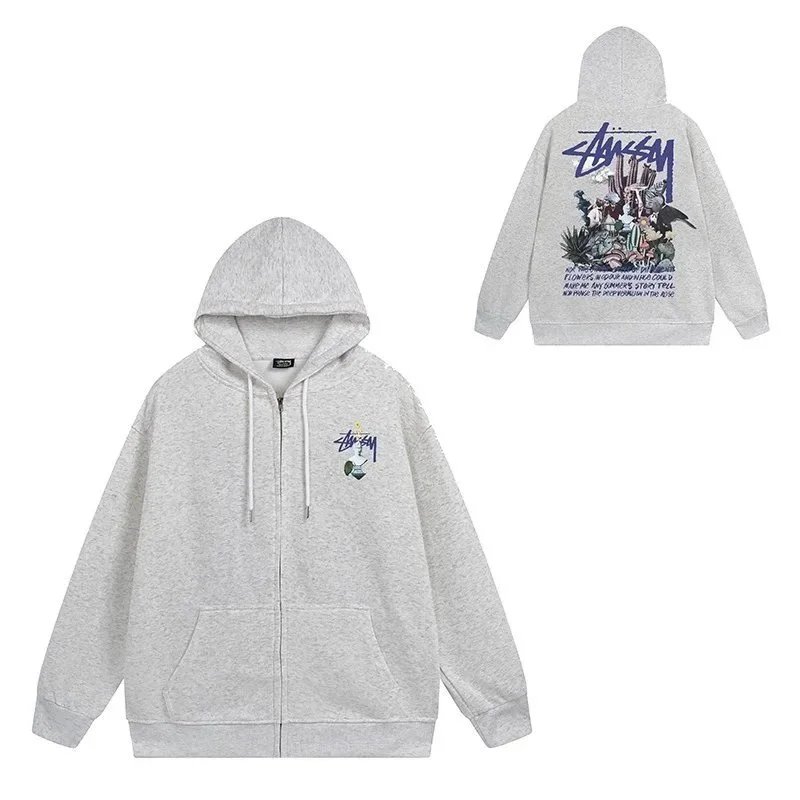 stussy Zippered Hoodie（color 40） - 8/40