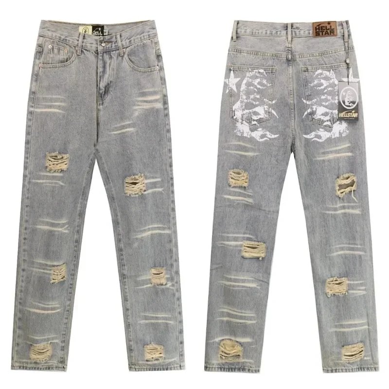 Hellstar Distressed Straight Leg Jeans product photo 4