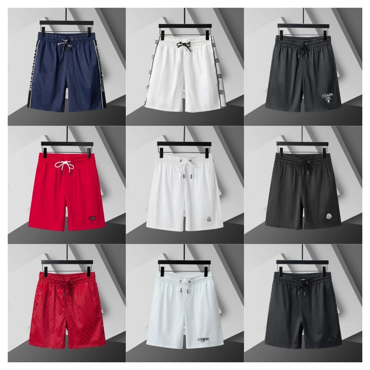 Men's Casual Quick-Dry Beach Shorts 5-Inch Inseam Ice Silk Summer Shorts (DK)