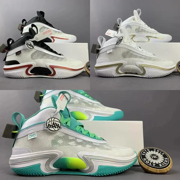 Design Basketball Sneakers Multicolor Blue Neon Green Basketball Shoes - 2