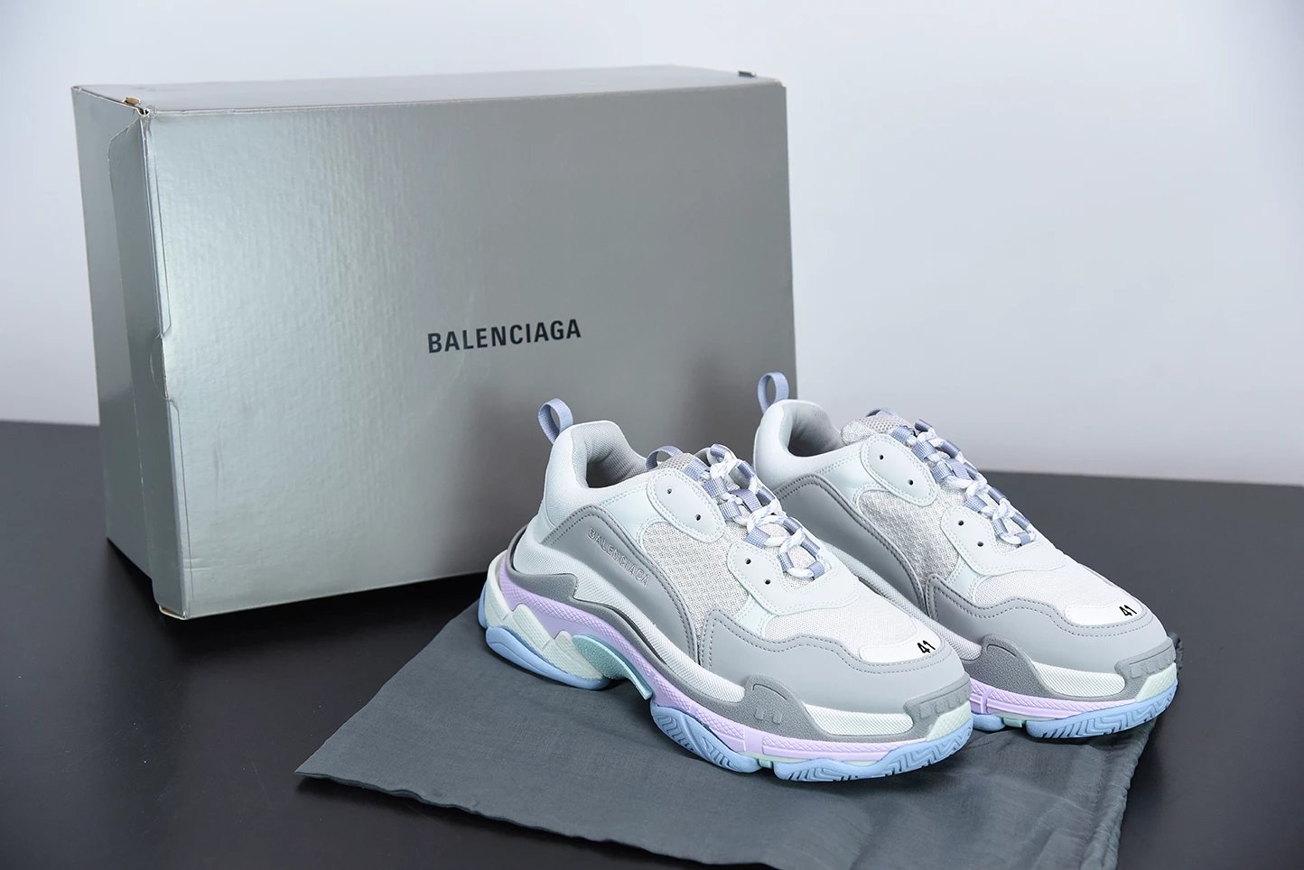 H03G5 B家 Track Trainers Low Sneakers 白紫 尺码：36-45