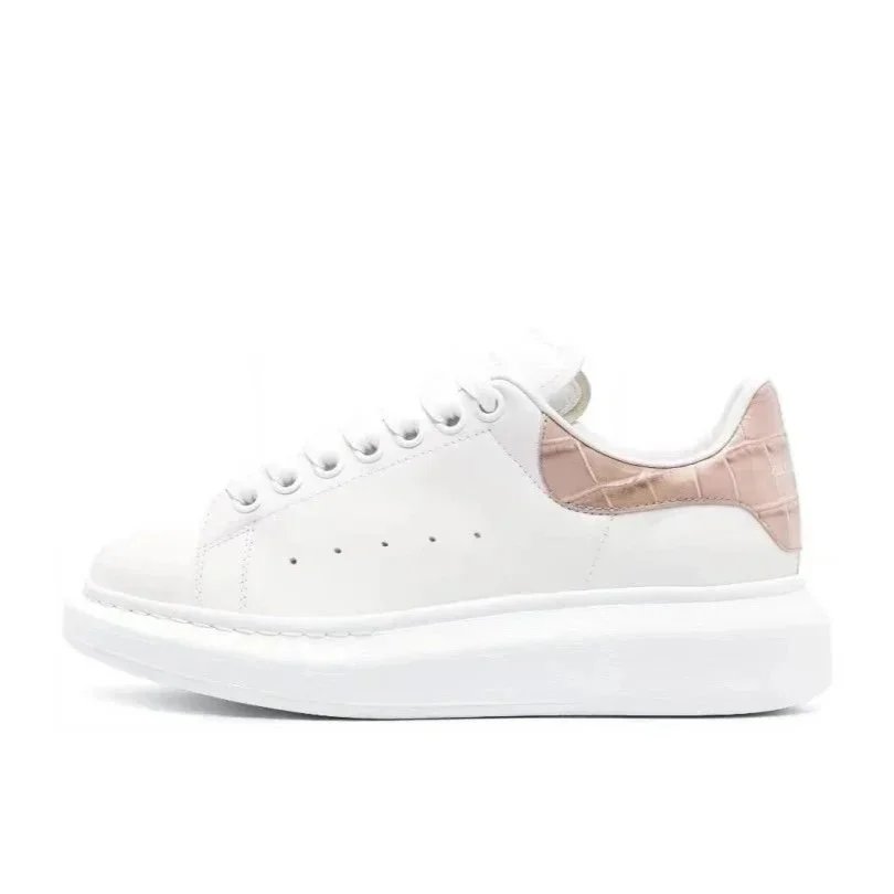 White with Pink Crocodile Pattern Tail