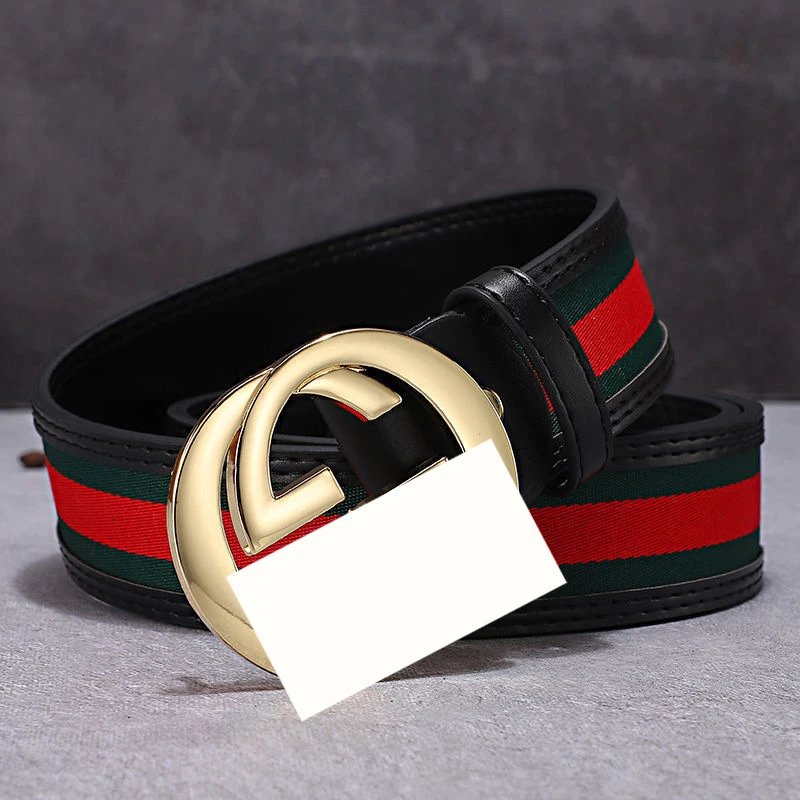 Black-Red-Green Fabric with GG Gold Buckle