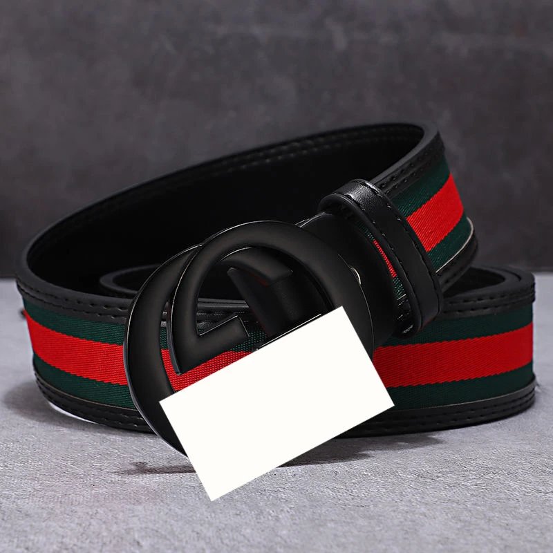 Black-Red-Green Fabric with GG Black Buckle