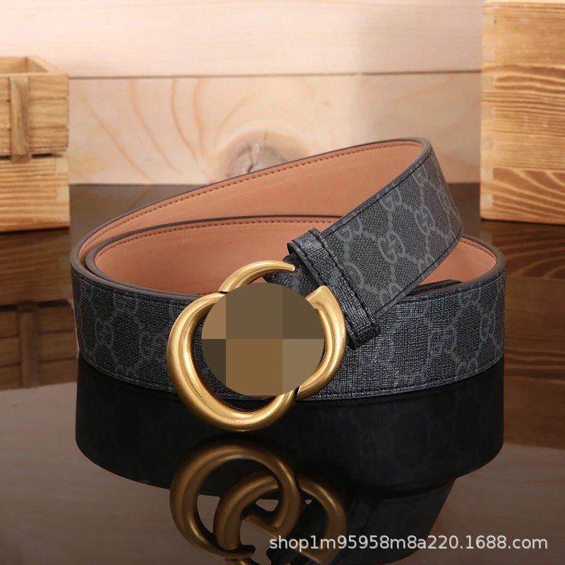 Textured Black with GG Antique Gold Buckle