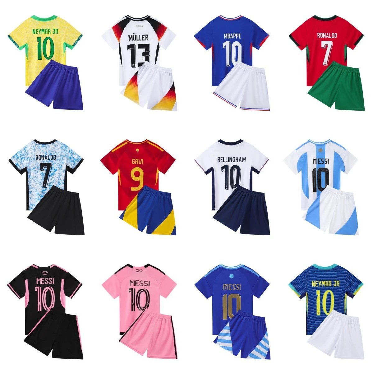 Argentina Portugal Jersey Kids C Romeci Football Jersey Set