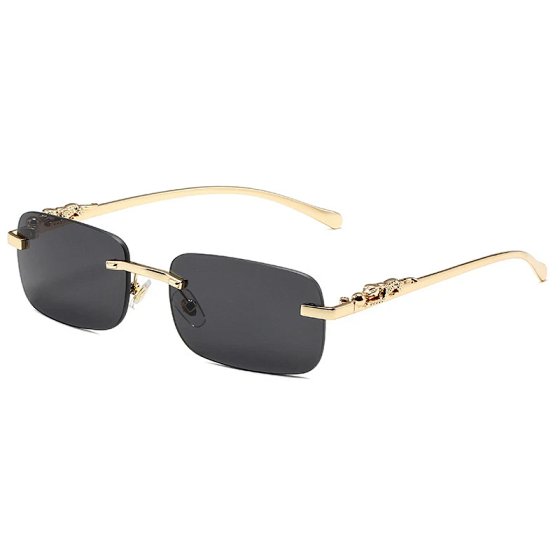 Frameless Square Sunglasses Vintage Cheetah Decor Sunglasses