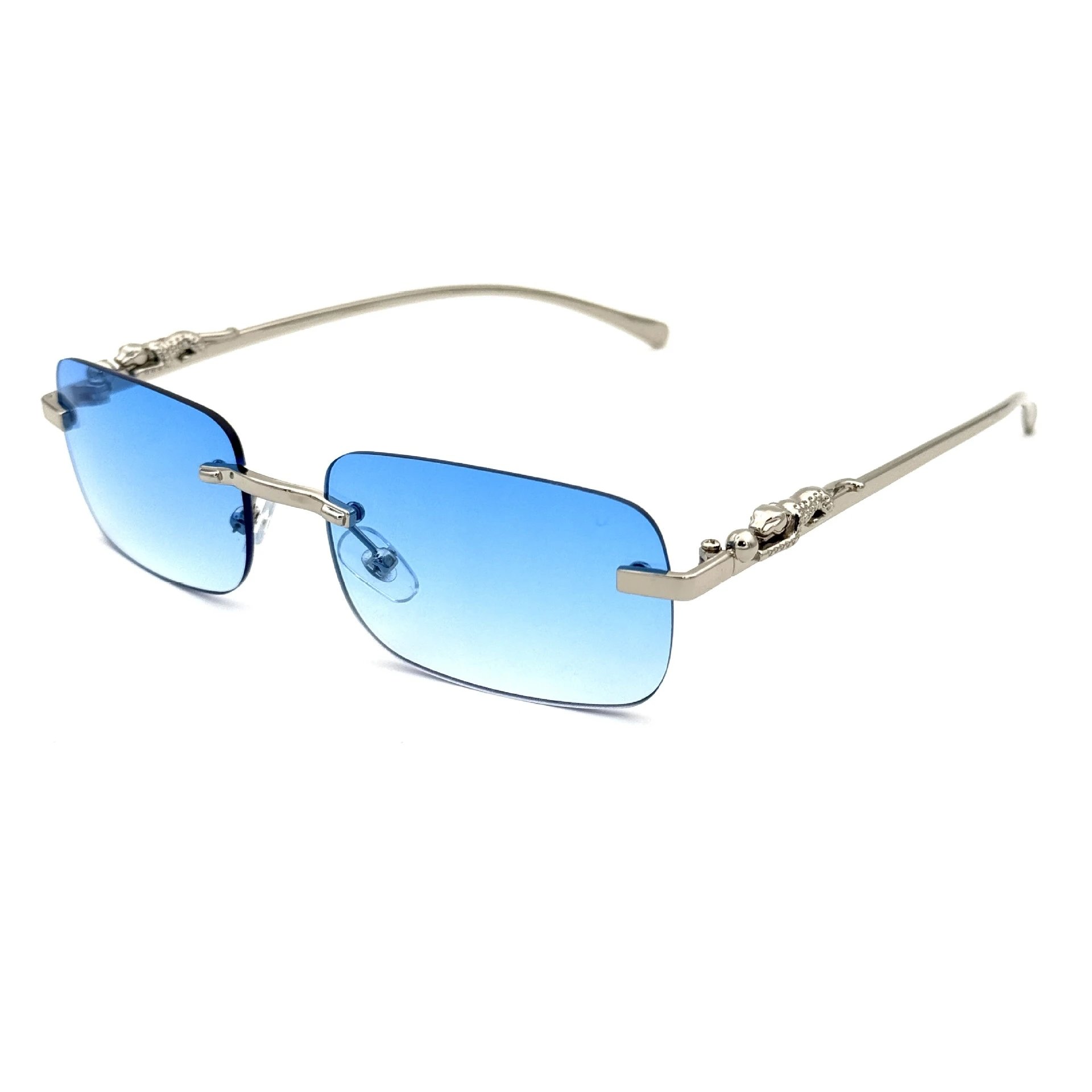 Silver Frame Faded Blue