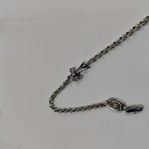 Chrome Hearts Cross Pendant Silver Chain Bracelet - 1