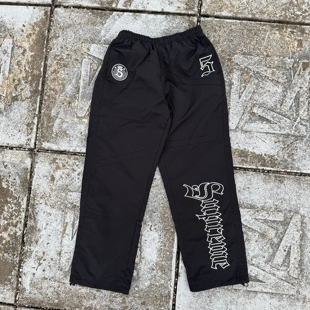 Supreme Gothic Logo Windbreaker Pants Black - 12