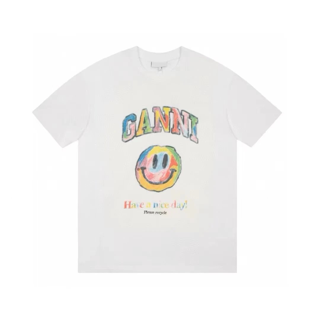 Ganni White Short Sleeve T-Shirt