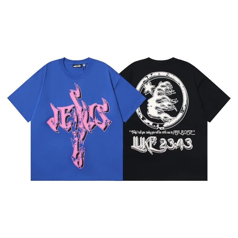 Unisex Blue and Black Graphic T-Shirt