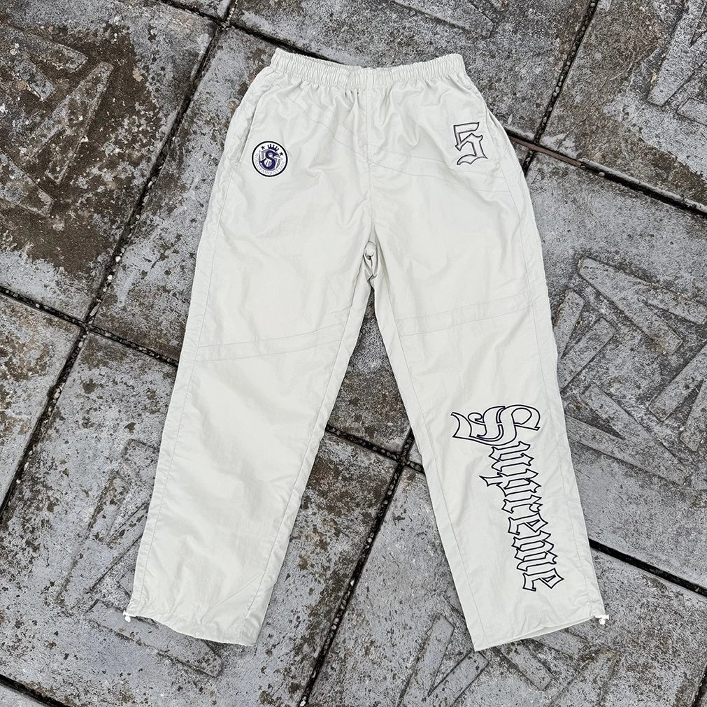 Supreme Gothic Logo Windbreaker Pants Black - 8