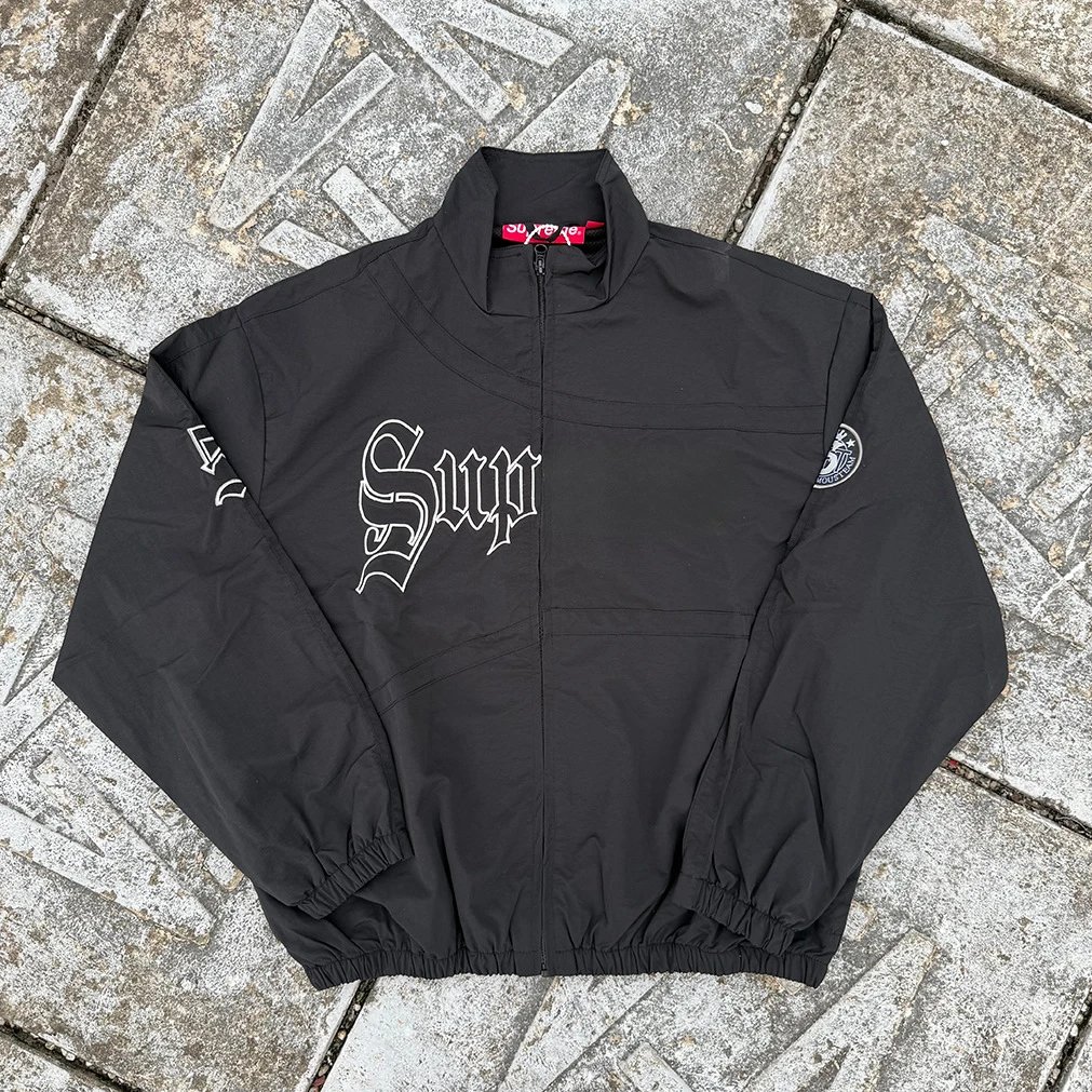 Supreme Gothic Logo Windbreaker Pants Black - 9