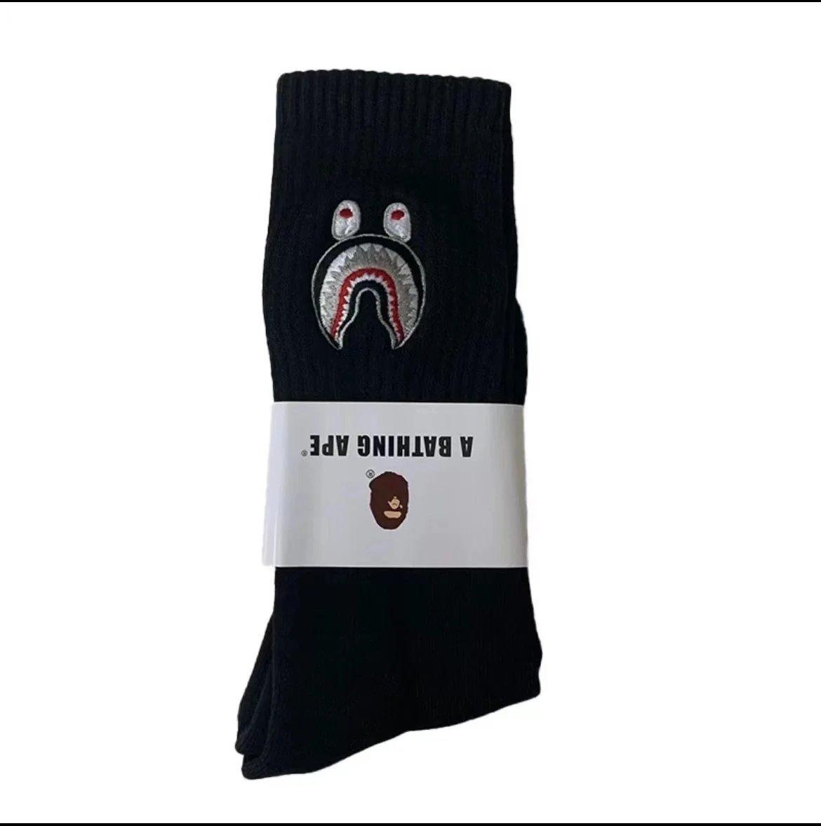 Black long-tube shark embroidery SKU image