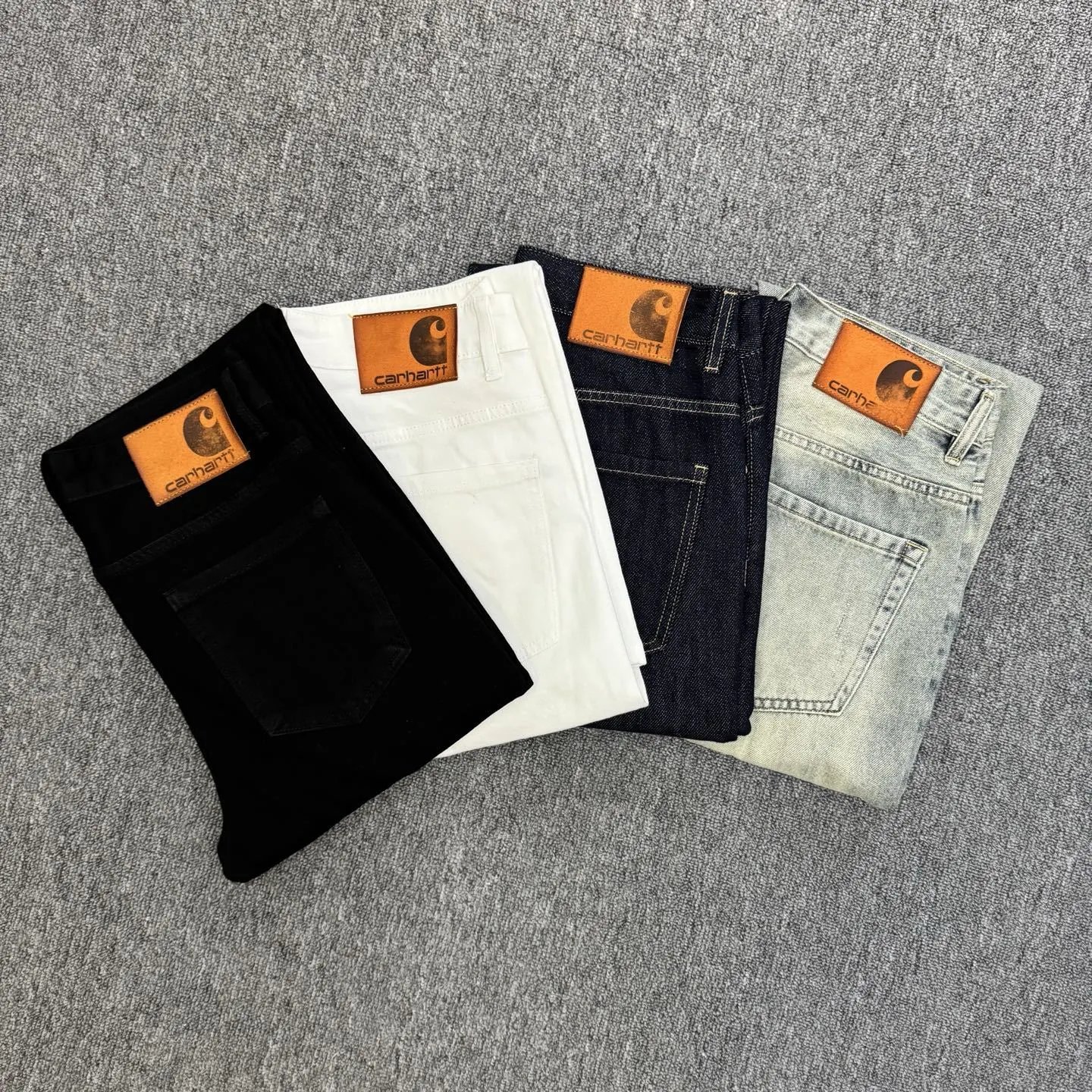 Carhartt WIP Washed Light Gray Denim Jeans - 4