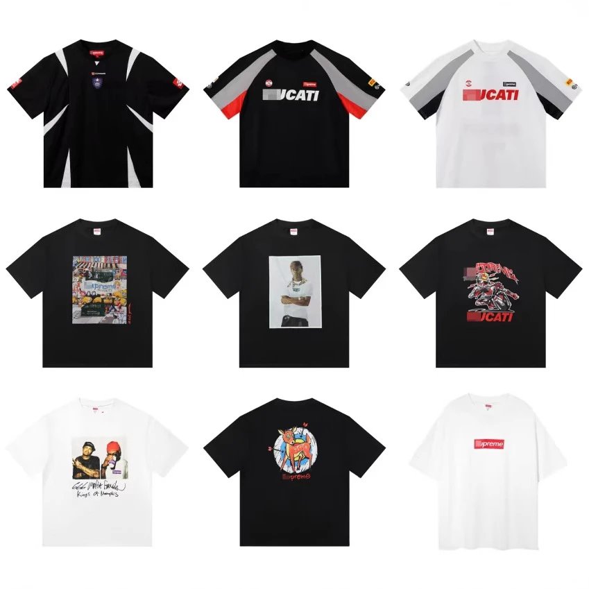 Supreme Black and White Graphic T-Shirt Collection