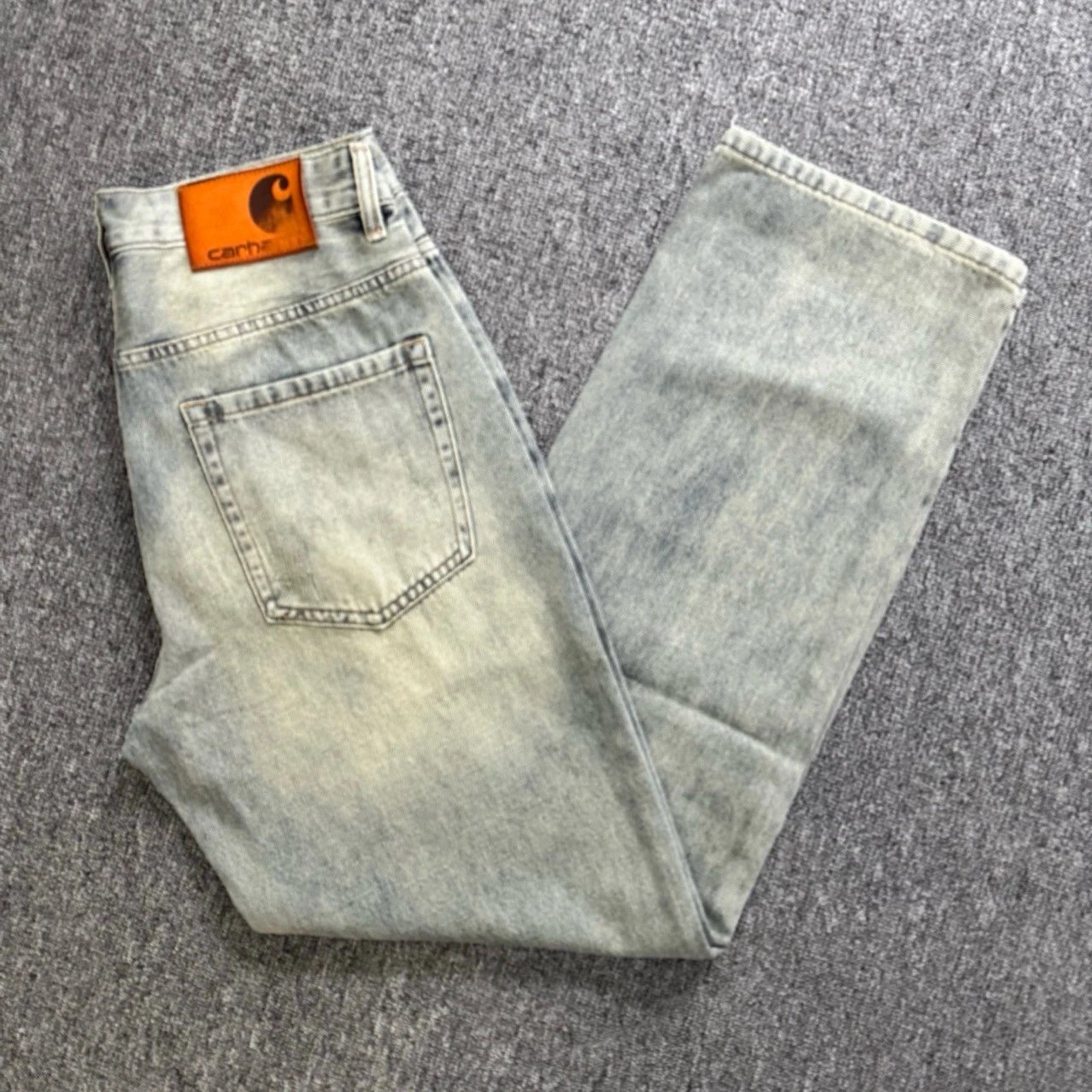 Carhartt WIP Washed Light Gray Denim Jeans - 16