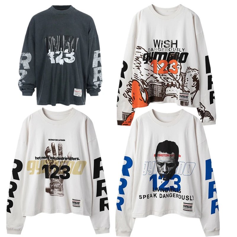 Graphic Print Long Sleeve T-Shirts